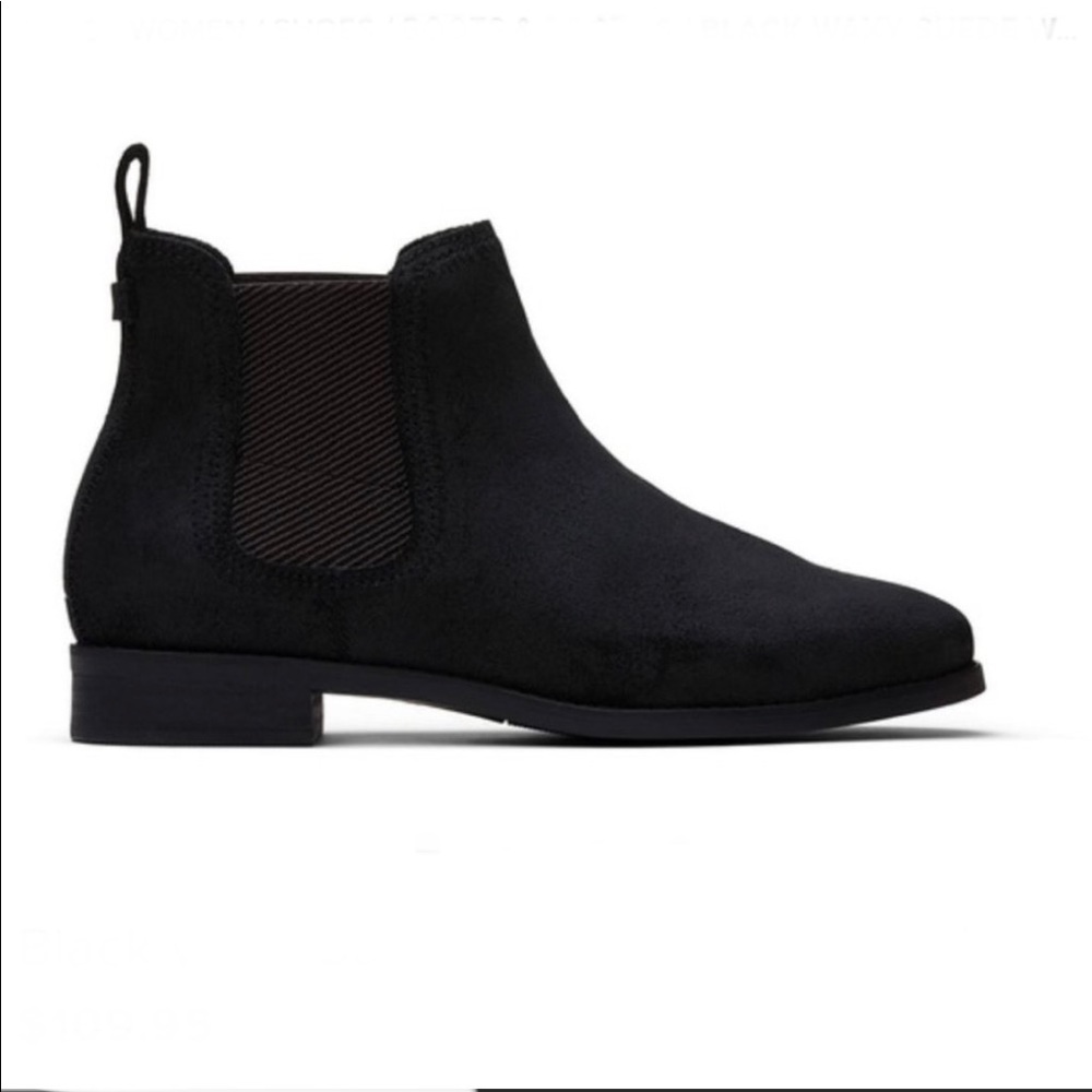 TOMS Ella Bootie in Black Suede, size 9.5. New with tags.